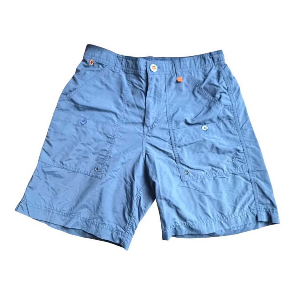 Salt Life Mens Blue Nylon Fishing Utility Shorts Size M Live Salty Quick Dry